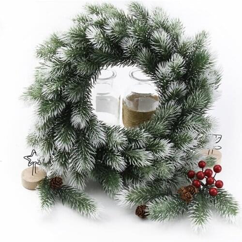 10 Pieces Plastic pine needle snowflake For Christmas wreath material artificial plant wedding decorative DIY wreath home decor