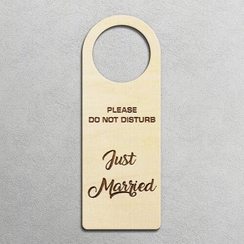2pcs Vintage Please Don't Disturb Just Married Plaque Decro Wood Door Hanger Wedding Decorations