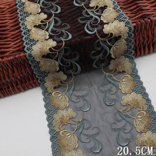30Yards Black Exquisite Tulle Embroidered Mesh Bilateral Lace Fabric DIY Dress Skirt Underwear Pajamas Decoration Material Decor