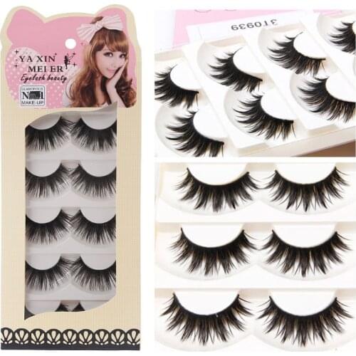 5 Pairs Makeup Long Black Natural Handmade Thick Soft False Eyelashes Eye Lashes Makeup Tools New #H027