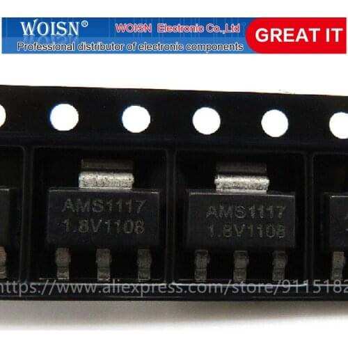 50PCS AMS1117-1.8 AMS1117 AMS1117-1.8V SOT223 SMD New original In Stock