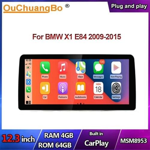 Ouchuangbo 12.3 Inch Car GPS Radio Multimedia Android 10 Recorder For BMW X1 CIC NBT With 8 Core 4GB 64GB 1920*720