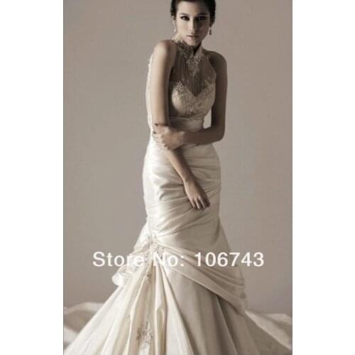 Free shipping 2016 new style hot sale Sexy wedding Custom size high quality embroidery handmade flowers fishtail birdal dress