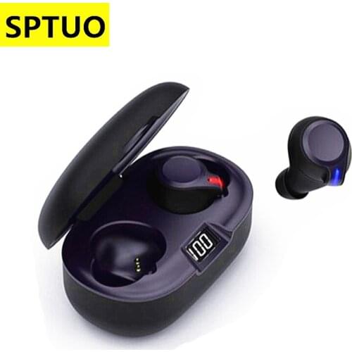 Wireless Earphone LED Display Frosted Matte Bluetooth Headphone Stereo Sports Music Waterproof Earbuds With Microphone Headset