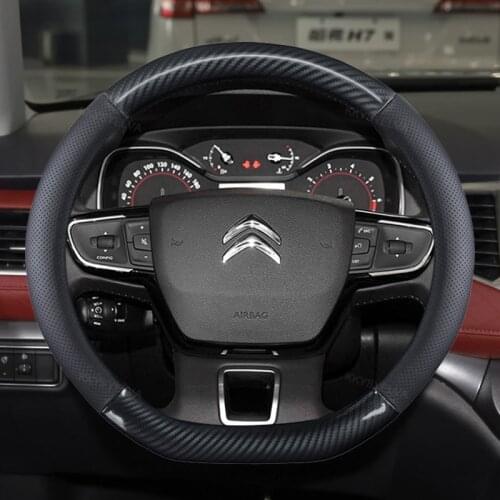D Type Steering Wheel Cover For Citroen C3-XR New Elysee C4 Sega 2014 - 2021 Spacetourer Picasso DS3 DS5 C3 II III 2009 - 2021