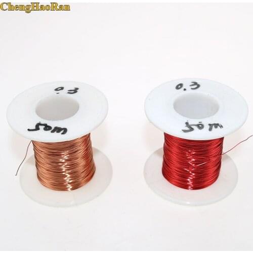 ChengHaoRan 0.3mm * 50M /100M/PC QA-1-155 polyurethane enameled copper wire enameled Red 0.3mm 50m 100m