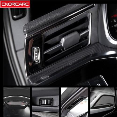 Black Air Conditioner Vents Cover Trim For Audi A6 C8 2019 Stainless Steel Car Door Audio Speaker Frame Decoration Decals