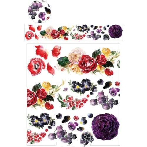 PET Flower Tapes Colorful Rose