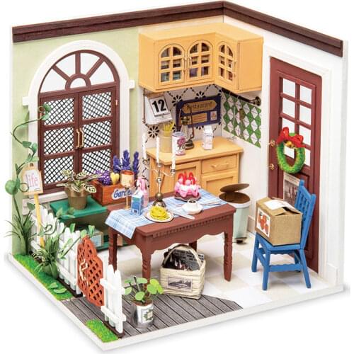 Robotime Rolife DIY Dollhouse Wooden Miniature House For Birthday Gift DGM09 Mrs Charlies Dining Room