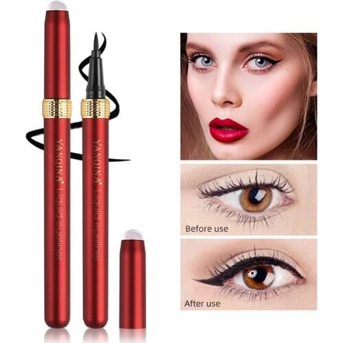 Hot Selling Yanqina 8661 Man-Made Diamond Quick-Dry Cool Black Classic Fashion Waterproof Eyeliner Makeup Goods Cosmetic Gift