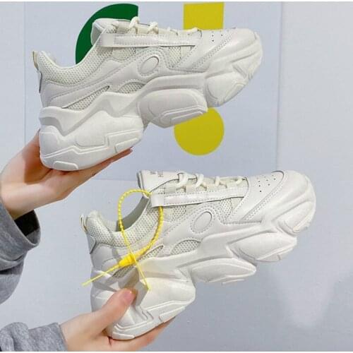 Sneakers Women Fashion Wedges Platform Shoes Woman Breathable Casual Vulcanize Shoes Spring Comfortable Lace Up Ladies Sneakers