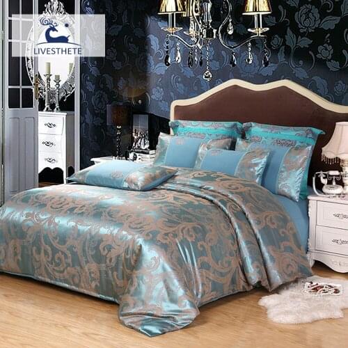 Liv-Esthete Bedding Set Green Luxury Duvet Cover Fitted Sheet With Elastic Band Bedspread Adult Double Queen King Size Bed Cover