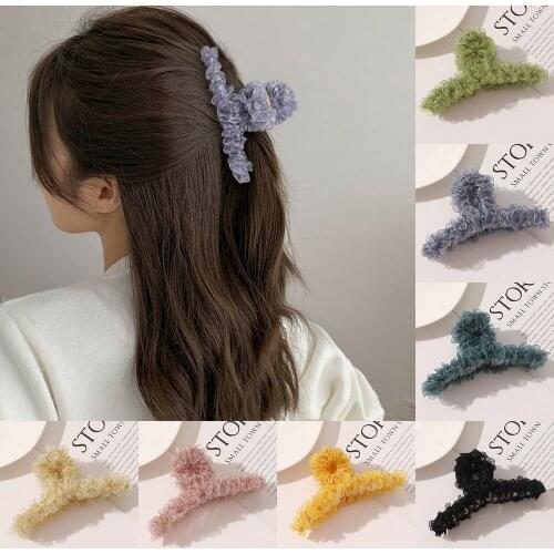 Fashion Elegant Net yarn Lace Claw Clip Large Barrette Crab Shape Hair Claw Bath Clip Ponytail Clip For Women Hair Accessories