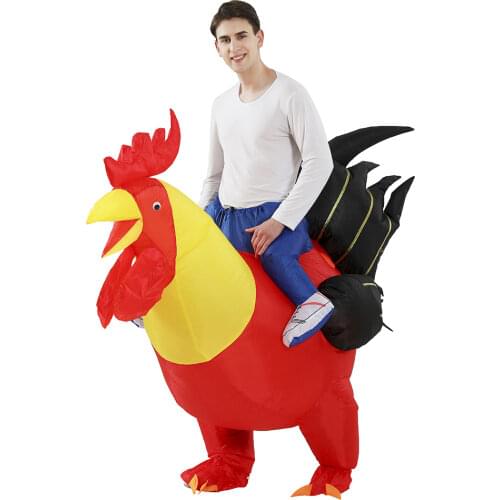 Inflatable Cock Chook Chicken Halloween Costumes For Women Cosplay Fancy Dress Rooster Costumes Hen Christmas Costume For Adult
