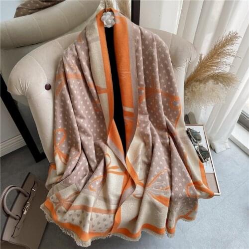2021 Winter New Dot Printed Warm Scarf Women Cashmere Thick Blanket Design Female Hijab Shawl and Wrap Lady Bufanda
