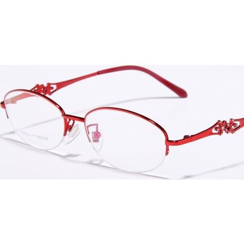 New Diamond Ultra Light Pure Titanium Glasses Frame Female Temperament Goddess Glasses Frame Myopia Half Frame Glasses