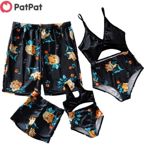 PatPat 2021 New Arrival Summer Family Look Floral Print One-piece Family Matching Swimsuits Childrens Clothing