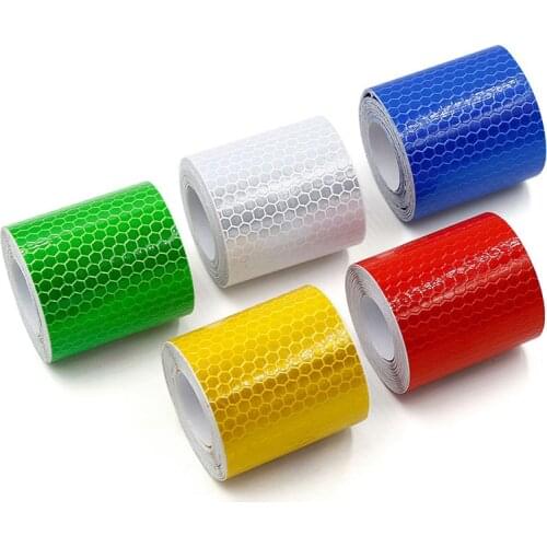 Warning Tape Strip Stickers Warning Light Reflector Protective Sticker Reflective Film Car Safety Mark Reflective 100cm X 5cm
