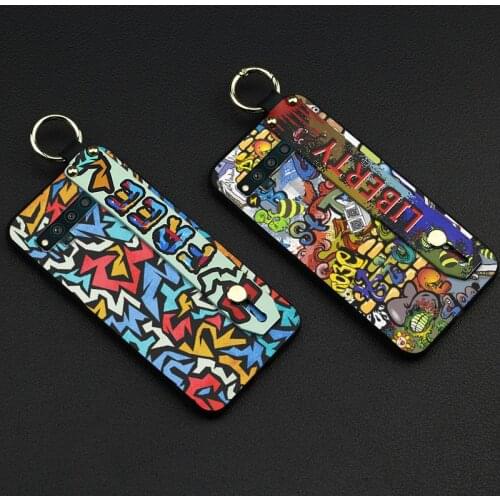 Shockproof Phone Holder Phone Case For TCL 10 Pro Silicone cover Anti-knock Cute For Woman Lanyard