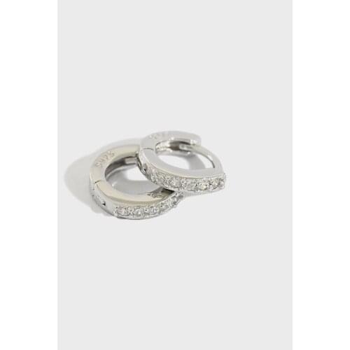 Diameter 5.5mm very tinny small Authentic 925 Sterling silver AAA+ Zirconia Set Hoop Huggie Earrings Fine jEWELRY for Child E14