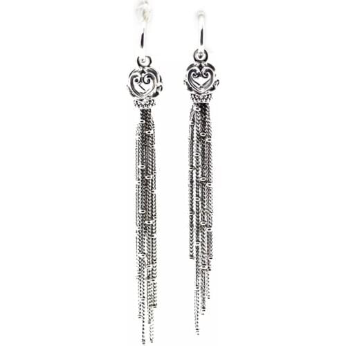 Enchanted Tassels Drop Earring 925 Sterling Silver Wedding Dangle Earings Women Girls Fine Jewelry Trendy S925 Earings Brincos