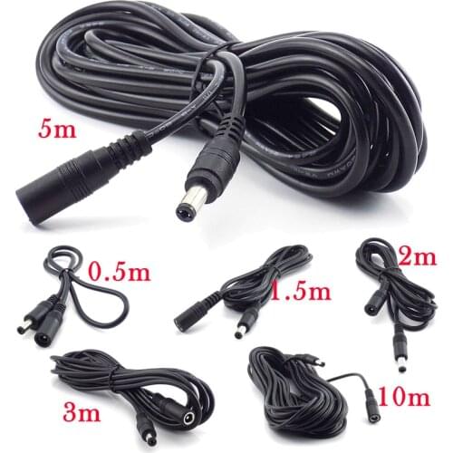 Female to Male Plug CCTV DC Power Cable Extension Cord Adapter Power Cords 5.5mmx2.1mm For Camera Power Extension Cords