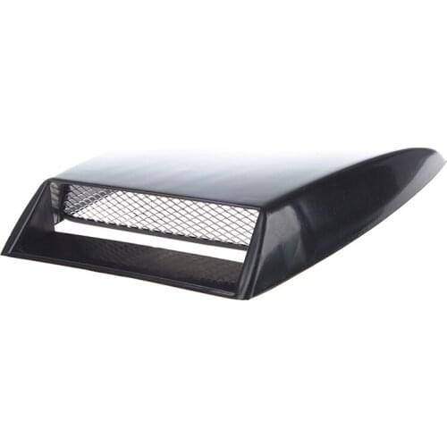 Car Hood Scoop Universal Air Flow Vent Black with Mesh