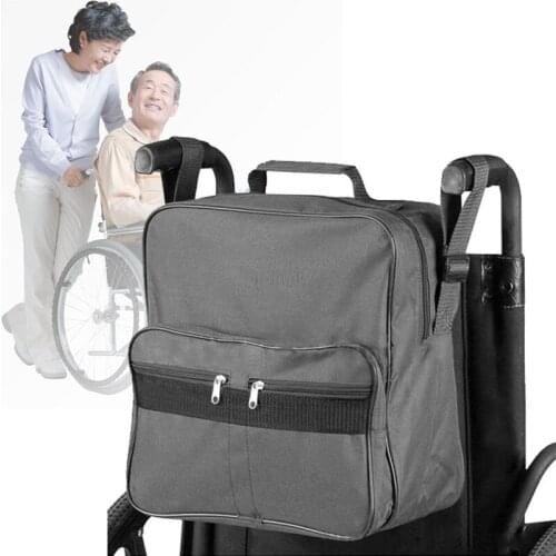 Wheelchair Bag Portable Large Capacity Waterproof Wheelchair Accessories Storage Bag Shopping Mobility Storage Handbags Black