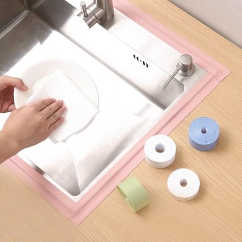 3.8CM Shower Sink Bath Sealing Strip Tape For Bathroom Kitchen Caulk Strip Self Adhesive Waterproof Wall Sticker Sink Edge Tape