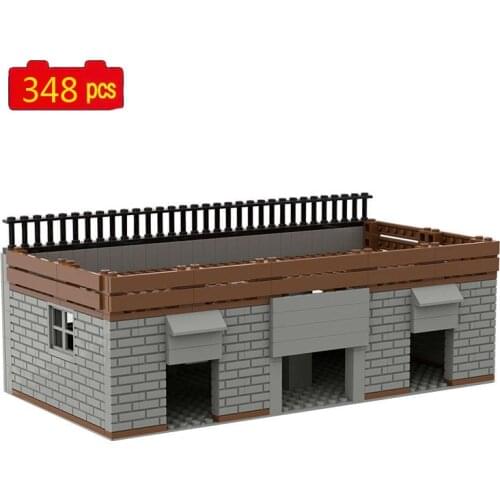 WW2 Military Series World War II Army Training Base Fake Garage MOC Model Building Blocks Toys Gifts