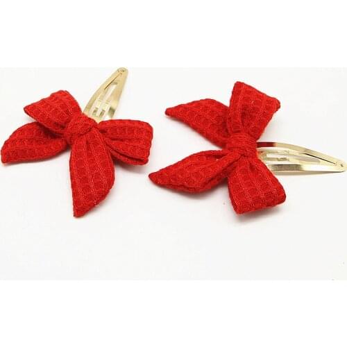 2PCS Bow With Clip Women Girls Elegant Bow Tie Hairpins Vintage Black Pink Red Bow Hair Clip Prom Hair Accessories Party