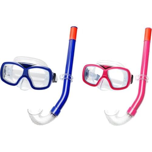 1 Set Of Swimming Goggles Masks Swim Scuba Children Swimming Kids Wide View Goggles Mask Snorkel Set Underwater Diving Equipment