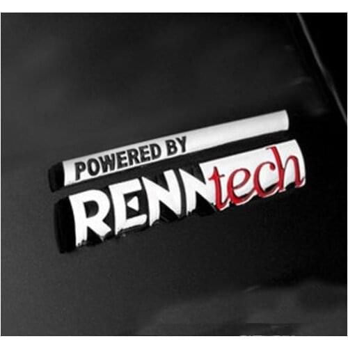 1pcxFree Shipping Metal Alloy POWERED BY Renntech Emblems Badges Logos Stickers 3D