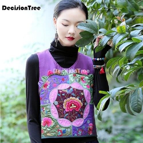 2021 chinese traditional tang suit vest women hanfu flower embroidery qipao top chinese style retro jacquard elegant lady vest