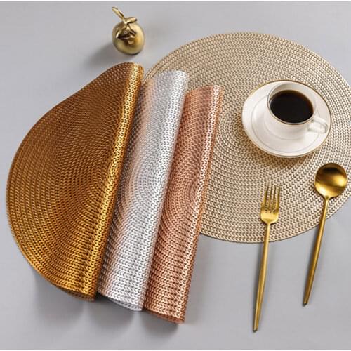 38CM Round Placemat PVC Coaster Anti-Scalding Coffee Tea Pads Insulation Table Mat For Hotel Restaurant Home Kitchen Decor