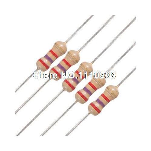 50 x 1/4W 250V 2.7K ohm Through Hole Carbon Film Resistors