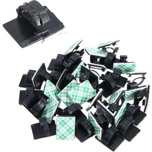 60pcs Self-adhesive Car Wire Clip Quickly Tie Rectangle Cord Cable Holder Mount Clamp 19*15mm Mayitr Useful Tool High Quality