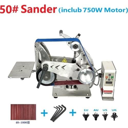 750W Brushless Motor Belt Sander Polisher Sharpener Polishing Grinding Machine 915x50mm Rubber Sander Belt Grinder Machine