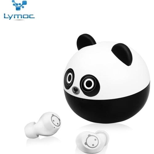 LYMOC Panda Cartoon Wireless Headsets Bluetooth 5.0 Earphones Touch TWS Auriculares Microphone Handsfree for Call Video Music