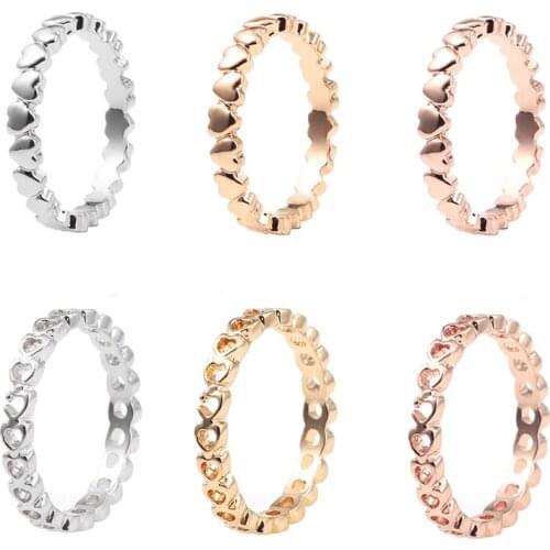 Boosbiy 3 Colors Love Heart Party Ring For Women DIY Wedding Finger Rings Original Brand Jewelry Gift Hot Sale 2020