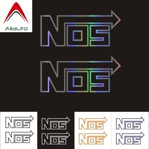 Aliauto Personality Custom Car Stickers Nos Sticker Nitrous Oxide Auto Motorcycles 3D Reflective Waterproof Decal,12cm*5cm