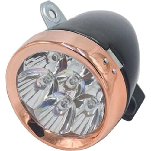 Classic Retro Streamlined Bicycle Head Light Super Bright LED Metal Chrome Bikes Dropshipping