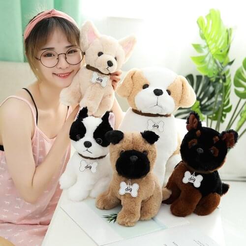 22/30/40cm Kawaii Chihuahua Bulldog Plush Toys Lovely Simulation Animal Dog Dolls Stuffed Soft Toys for Kids Baby Birthday Gift