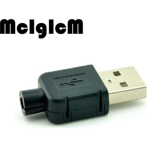 MCIGICM 50pcs USB male headband plastic shell / three-piece charger power conversion A type 4P essential