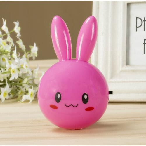 Cartoon Rabbit LED Night Light AC110-220V Switch Wall Night Lamp With US Plug Gifts For Kid/Baby/Children Bedroom Bedside Lamp