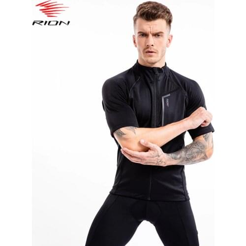RION Men Spring Cycling Jersey Removable Sleeve Bicycle Jersey Reflective Cycling Jackets Mountain Bike Jersey Maillot Ciclismo