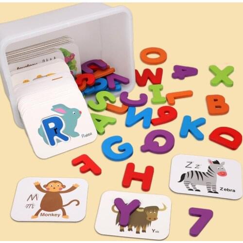 3D Alphabet Digital Matching Card Set Cognitive Puzzle Kids Educational Toy