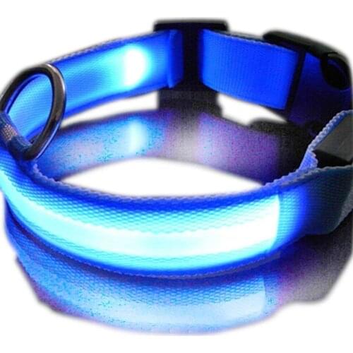 Ultimate LED Dog Collar,Button Cell Batteries, Super Bright Nylon LED Dog Night Safety Collar Flashing Light Up