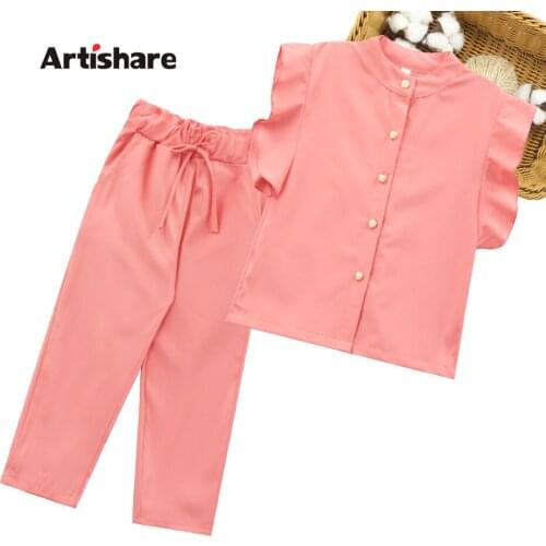 Girls Clothes Solid Vest + Short Girl Clothes Summer Teenage Clothes For Girls Casual Style Childrens Clothes Girl