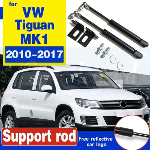 For VW Tiguan 2010-2017 MK1 Car Bonnet Hood Support Rod Lift Strut Bars Spring Shock Gas Bracket Car-Accessories No Drilling